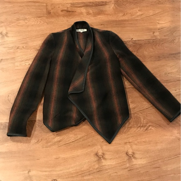 Flannel Faux Leather Trimmed Urban Outfitters BB DAKOTA jacket XS WOOL - Picture 1 of 4